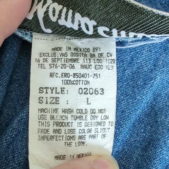 Vintage 80s Denim Blue Womens Jumpsuit Western Cowgirl Button Front Size Large - Picture 7 of 9